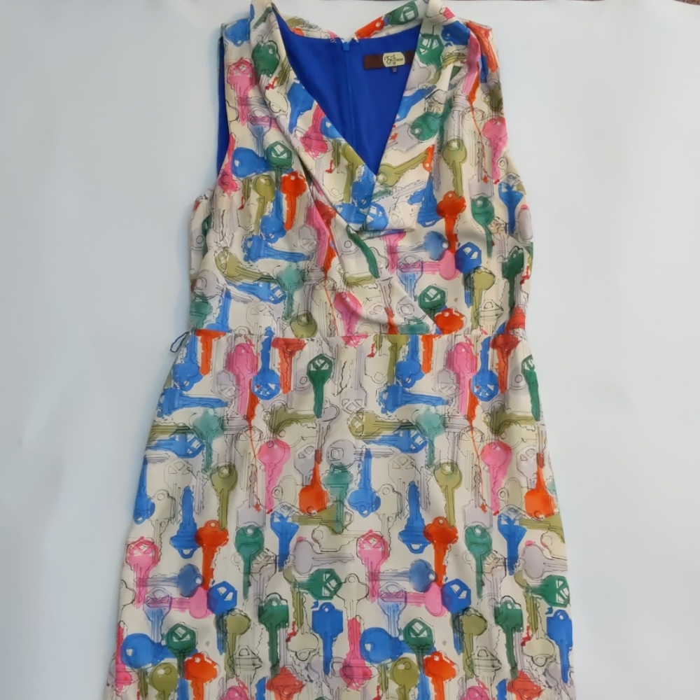 Eva Franco key print sheath dress size 12